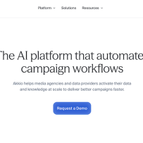 Akkio：把媒体策略、受众和效果测量串成 AI 工作流，但它不是个人版表格助手